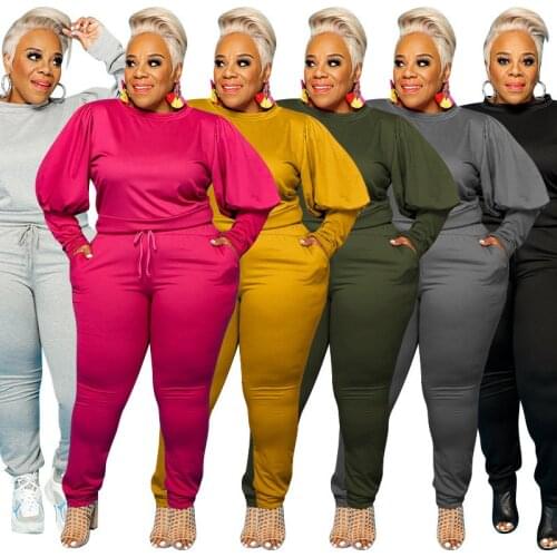 Plus Size Clothing 5xl Two Piece Outfits Women Sweatsuit Stretch Top Sweatpants Leggings Jogger Tracksuit Wholesale Dropshipping