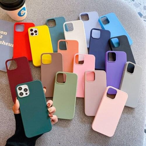 Candy Color Silicone Phone Case For iphone 12 11 Pro Max 12 Mini X XS Max XR 7 8 6 S 6S Plus SE 2020 Matte Soft Tpu Back Cover