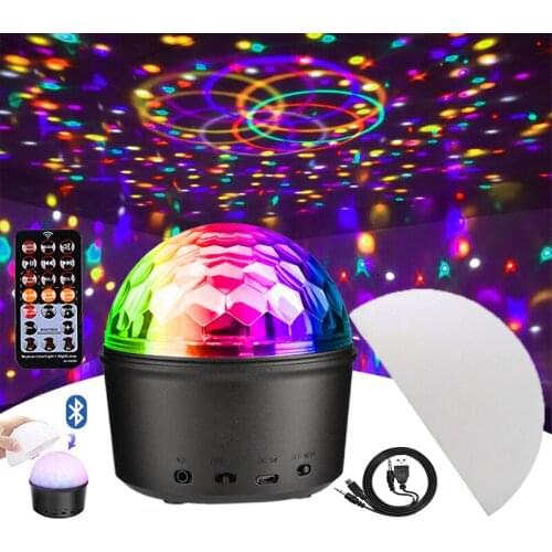 LED Bluetooth Disco Ball with Speaker and AUX Port Party Light Stage Lighting Effect Disco Light Magic Ball Light for Home Party