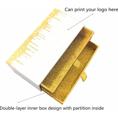 Print logo Double drawer Eyelash Packaging Box Lash Boxes Package Custom Mink Lashes Storage Case Makeup Business Bulk Vendors