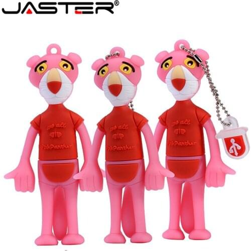 JASTER Looney Tunes USB Flash Drive 32GB Pen Drive 16GB 8GB 64GB 128GB Cute Pink Panther Cartoon Hot Selling Animal Pen Drive