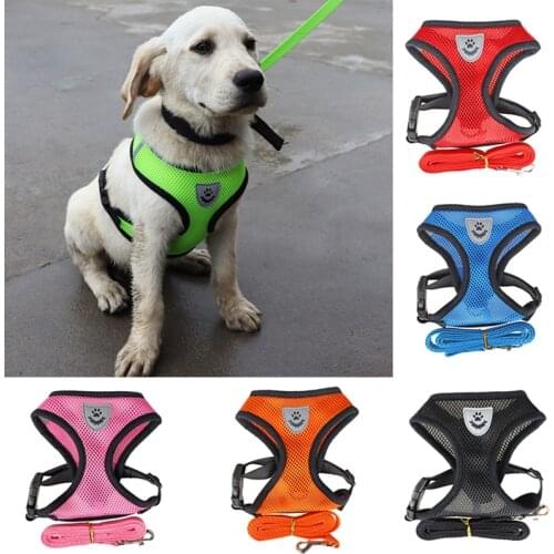 Breathable Cat Harness Mesh Leash Reflective Kitten Cats Harnesses Small Dog Puppy Harness for French Bulldog Chihuahua Pug