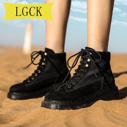 Plus Size 34-45 Denim Ankle Boots Women Autumn Winter Lady Square Heels Cross Strap Shoes Woman Lace Up Black Motorcycle Boots