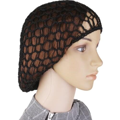 1 Piece Women Soft Rayon Snood Crochet Hairnet Fashionable Black Hair nets Cap Hair Accessories