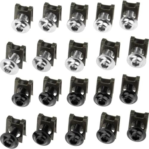 20 Pieces Motorcycle M6/6mm Body Fairing Bolts Fastener Clips for Honda