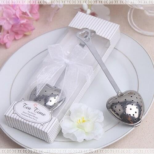 200pcs wedding gift and giveaways Tea Time Heart Tea Infuser Favor in Teatime Gift Box