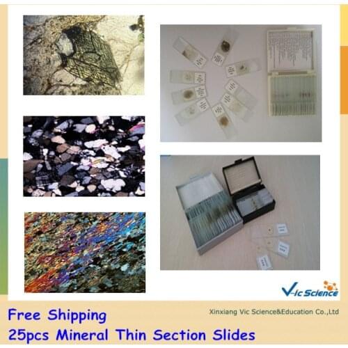 25pcs Mineral Thin Section Slides