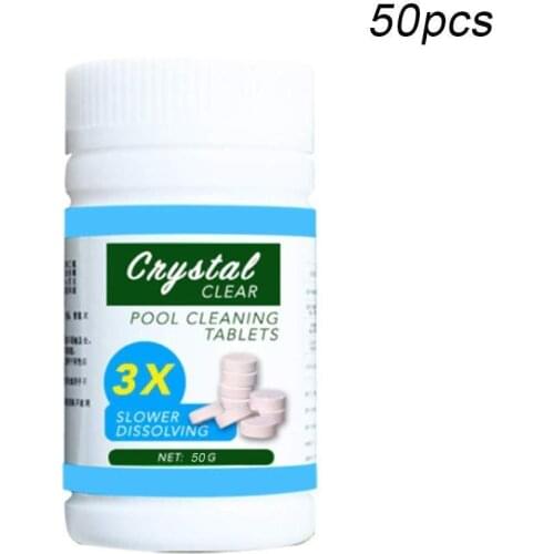 50pcs Swimming Pool Cleaning Multi Use Clarifier Swimming Tablets Pool Effervescent Multifunction Tablets