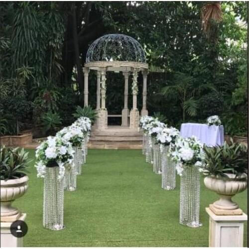 6PCS 110CM Diameter Crystal Wedding Road Lead Acrylic Centerpiece For Event Party Decoration