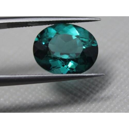 AAA faceted oval shape Brazilian created emerald jewelry Verdelite Green Tourmaline gemstone beads for diy gemstones stones