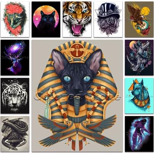 New Diamond painting Animals Cat tiger dog fish eagle 5D DIY Full Square Drill embroidery Cross stitch Round mosaic Drawing 930