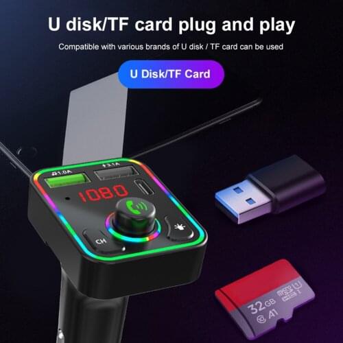 Car Bluetooth 5.0 FM Transmitter Car Kit MP3 Modulator Player Wireless Handsfree Audio Receiver Dual USB Fast Charger 3.1A