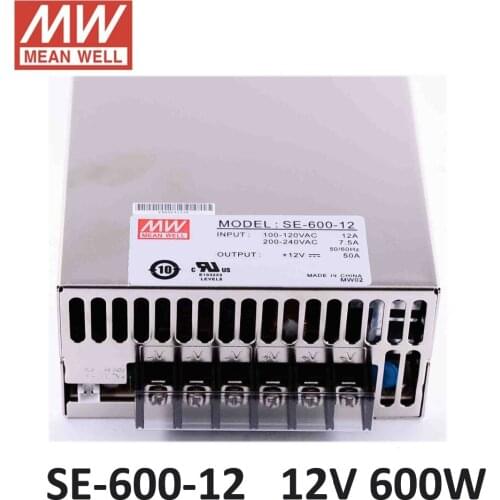Original MEAN WELL SE-600-12 600W 50A 12V Meanwell Switching Power Supply AC 110V/220V to DC 12V power unit driver for led strip