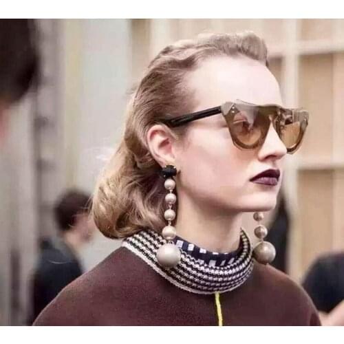 Long Simulated-pearls Dangle Earrings for Women brincos grandes fashion para mulhere perlas boucle d'oreille femme