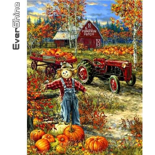 Evershine 5D DIY Diamond Embroidery Tree Rhinestone Picture Diamond Painting Autumn Landscape Home Decorations