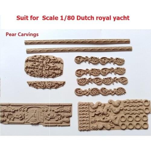 Pear carving decorations Suit for Scale 1/80 Dutch royal yacht wooden model Don't include Ship model