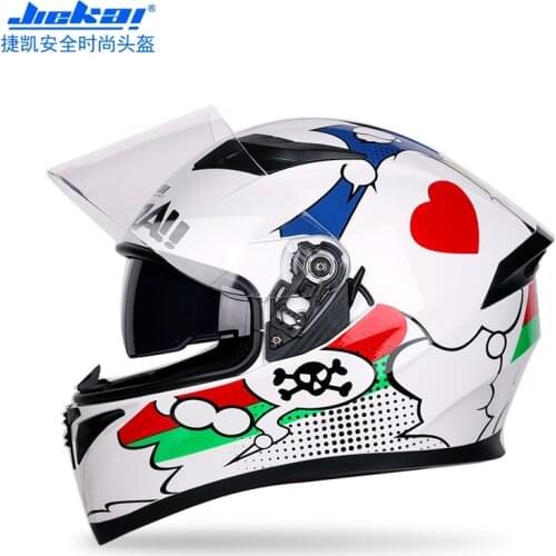 JIEKAI DOT Approved Cartoon Motorcycle Modular Flip Up Winter Helmets Safety Racing Motocross Capacet Dirt Bike Helmet Capacete