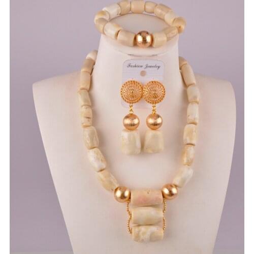 Beautiful african necklace white coral jewelry set nigerian wedding coral beads