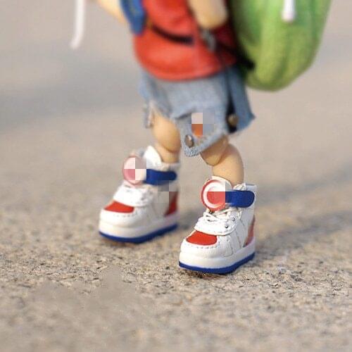 OB11 doll Shoes fit in a 1/12 size stylish versatile cute trendy sneaker with classic black and white elegant board shoes