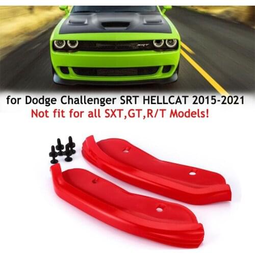 Left & Right Front Bumper Lip Splitter Protector Lip Spoiler Diffuser Guard Cover For Dodge Challenger SRT HELLCAT 2015-2021