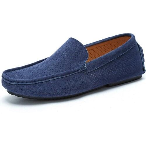 2019 Summer Loafers Men Shoes Casual Genuine Leather Flats Shoes Soft Male Moccasins Breathable Slip on Driving Boat Shoes