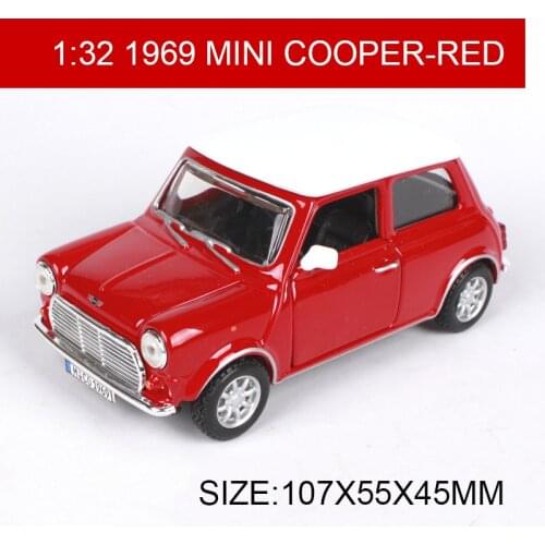 Bburago 1:32 Diecast Model Car 1969 MINI COOPER Classic Cars Vehicle Play Collectible Models Sport Cars toys For Gift Collection