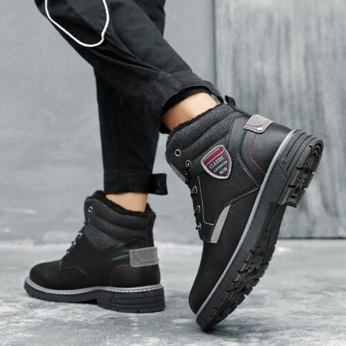 Men thick large classic sole footwear fashion sport hombre zapatos lether designer on shoes invierno mens boots Mens big for de