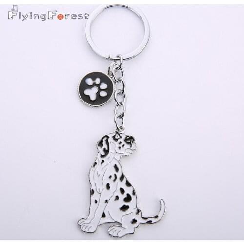 NEW PET dogs keychains dalmatians DIY key pendant car key ring gift for best friend jewelry woman&man Keychain tag key bag charm