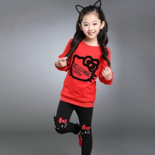 New Autumn Girl clothes Sets Cartoon Lovely Embroidery Children Tracksuit kid clothing suit toddler sweatshirts+pants 2pcs 2-10Y