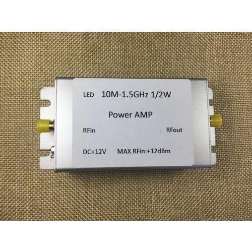 NEW 1PC RF broadband power amplifier power 10M-1.5GHz 32dB gain 27dBm shield output