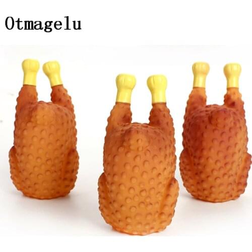 Cute Funny Plastic Screaming Chicken Big / Puppy Interactive Chewing Roast Chicken Dog Toy Cleaning Teeth Small Pet Squeaker Toy