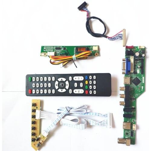 For LP154WX4-TLB2/TLB4 1CCFL 30Pin LVDS T.V56 controller board LCD Remote+Inverter+keyboard VGA HDMI-Compatible AV USB RF