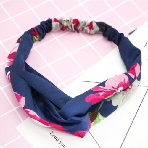 2018 Spring Flower headband Fashion Retro Women Headbands Cross Turban Bandage HairBands Girls Hair Accessories Headwrap