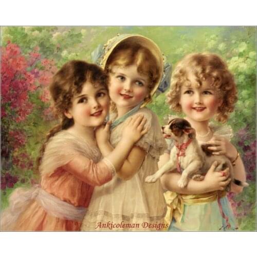 Counted Cross Stitch Kits Needlework Embroidery - Crafts 14 ct Aida DMC Color DIY Arts Handmade Home Decor - Best Of Friends