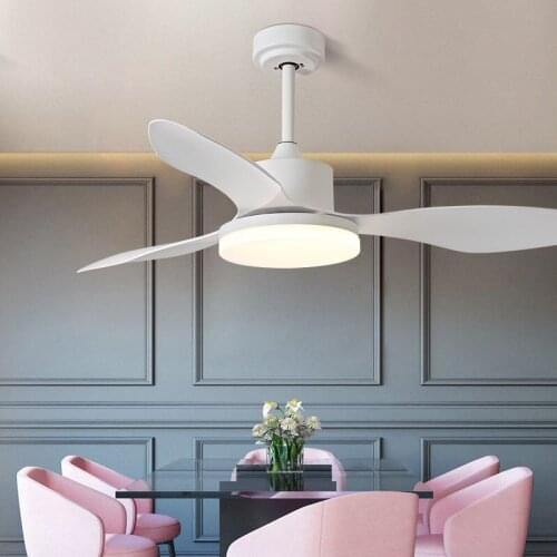 Modern Nordic Led Ceiling Fan Light 48 Inch For Home Living Room Dining Room Bedroom Led Lights White Black Ceiling Fan Lights