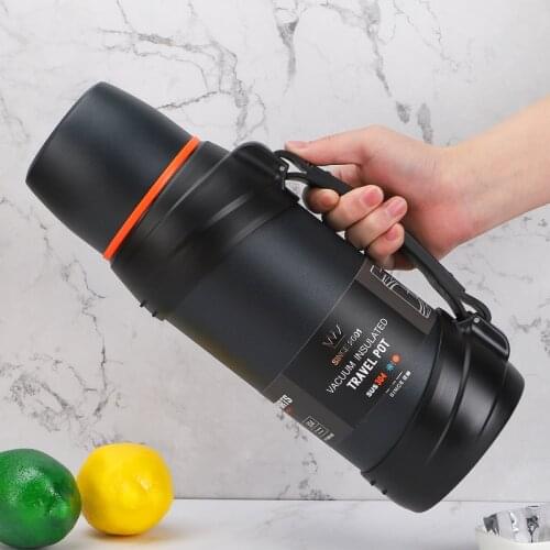 2000/2500ml Large-capacity 304 stainless steel Thermos cup copper-plated inner tank insulation outdoor sports travel kettle