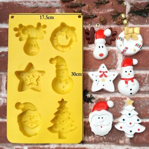Transhome Christmas Series Silicone Cake Mold Creative Santa Snowman Aromatherapy Wax Plaster Silicone Mold Handmade Soap Molds