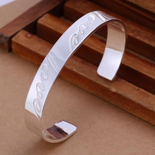 B014 Trendy Silver Color Bracelet 925 Fashion Jewelry Love Bangle /aqjajhqa Aumajlta