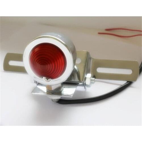 12V Motorcycle Retro Tail Rear Light License Plate Light Motorcycle Modified Red Rear Tail Brake Light License Plate Bracket