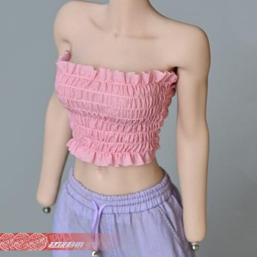 1/6 woman model clothing accessories 12 inch movable doll female body pleated tube top vest