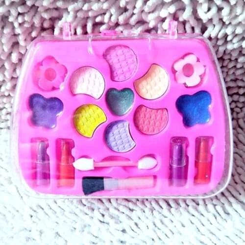 1PC Pretend Play Suitcase Cosmetics Kit Toys Girls Makeup Tools Set Simulation Lipstick And Eye Shadow For Kids
