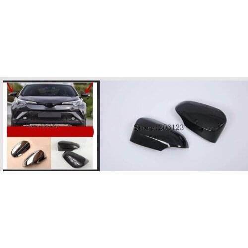 2016 2017 2018 2pcs/lot carbon fiber ABS car Rear view mirror decoration cover car accessories for Toyota C-HR CHR C HR