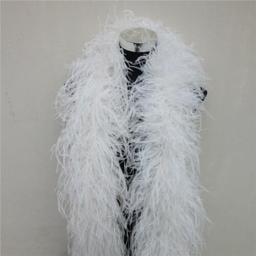 4 Meters 6Layers Quality fluffy white Ostrich Feather Boa Costumes/Trim for Party/Costume/Shawl/Craft Ostrich Feather Available