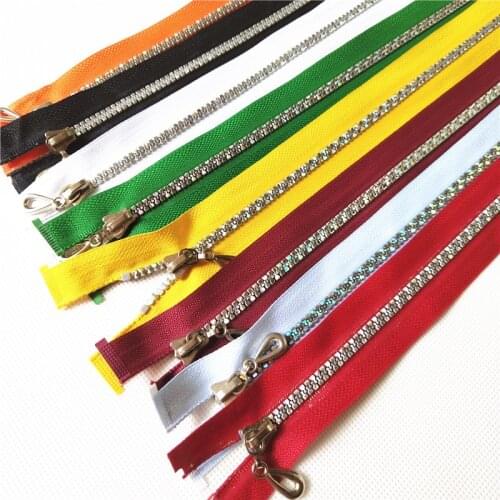 22Pcs Shiny Nylon Resin Zippers Tailor Sewing Tools Clothing Accessories 60cm Length