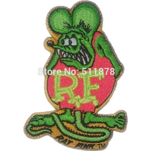 BIG DADDY RAT FINK CAFE RACER HOT ROD MC OUTLAW CHOPPER MOTOR Skull Embroidered IRON ON PATCH BIKER VEST LEATHER JACKET