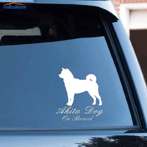 Black/Silver Car Sticker Interesting Akita Dog On Board Decals Vinyl Stickers on Car Motorcycle Car Styling C630