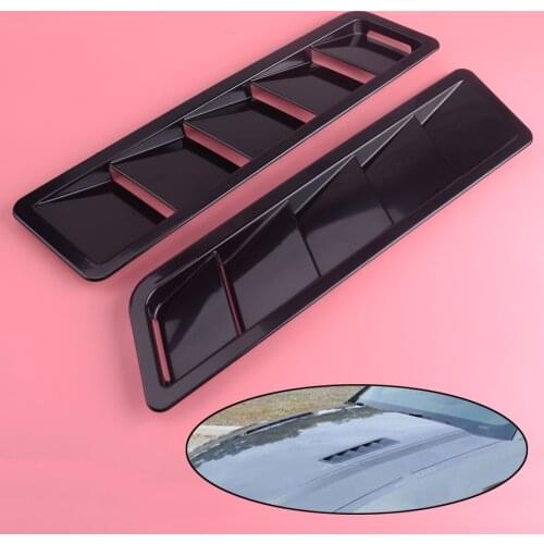 DWCX 2PCS Matte Black Solid ABS Bonnet Hood Vent Louver Cooling Panel Trim for Universal