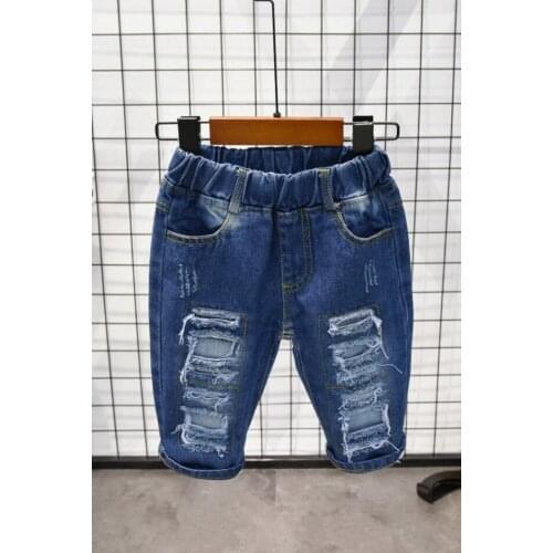 Childrens shorts Retail summer new Kids casual ripped holes denim shorts children boys shorts jeans 2-7 years