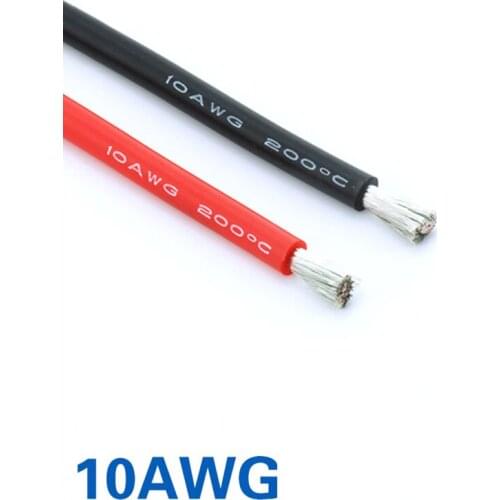FATJAY RC 1 meter 10AWG flexible soft silicone wire high temperature voltage resistant cable Ultra Flexible Test Line