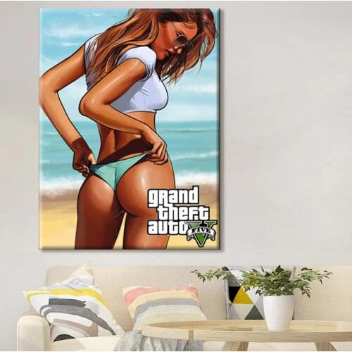GTA 5 San Andreas Vice City Vintage Wall Art Canvas Poster Prints Pictures For Bedroom Decoration Home Oil Paintings
